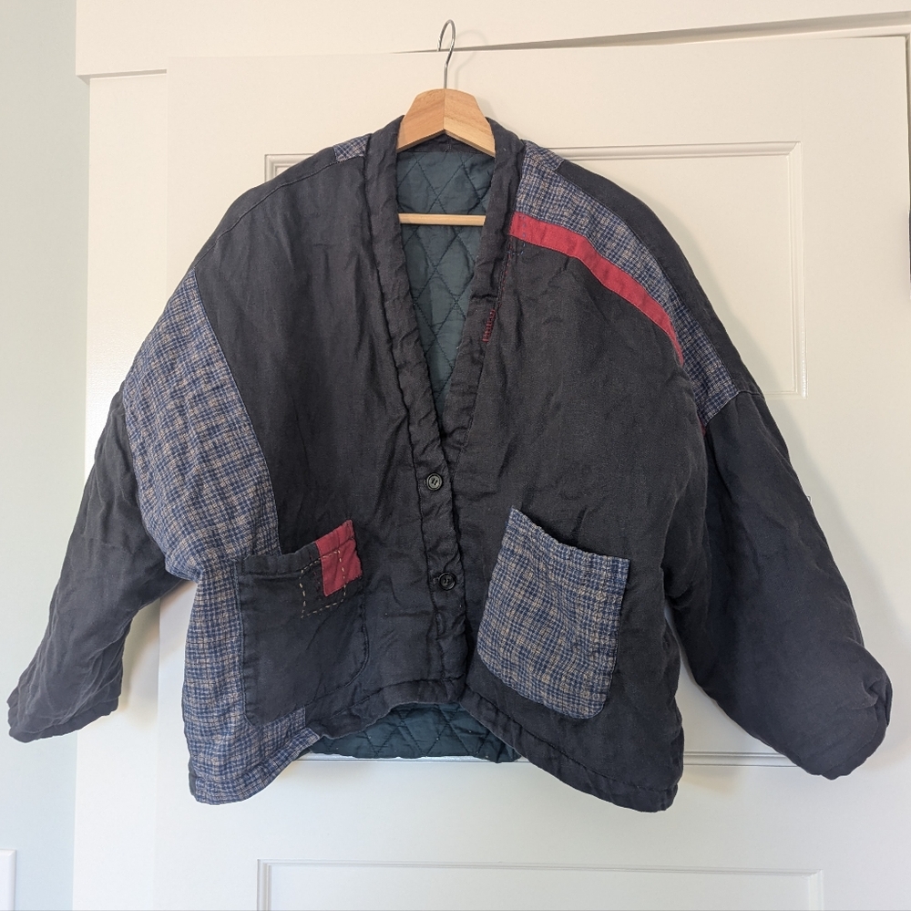 Indigo Union Japanese Blue and Black Cotton Padded Jacket